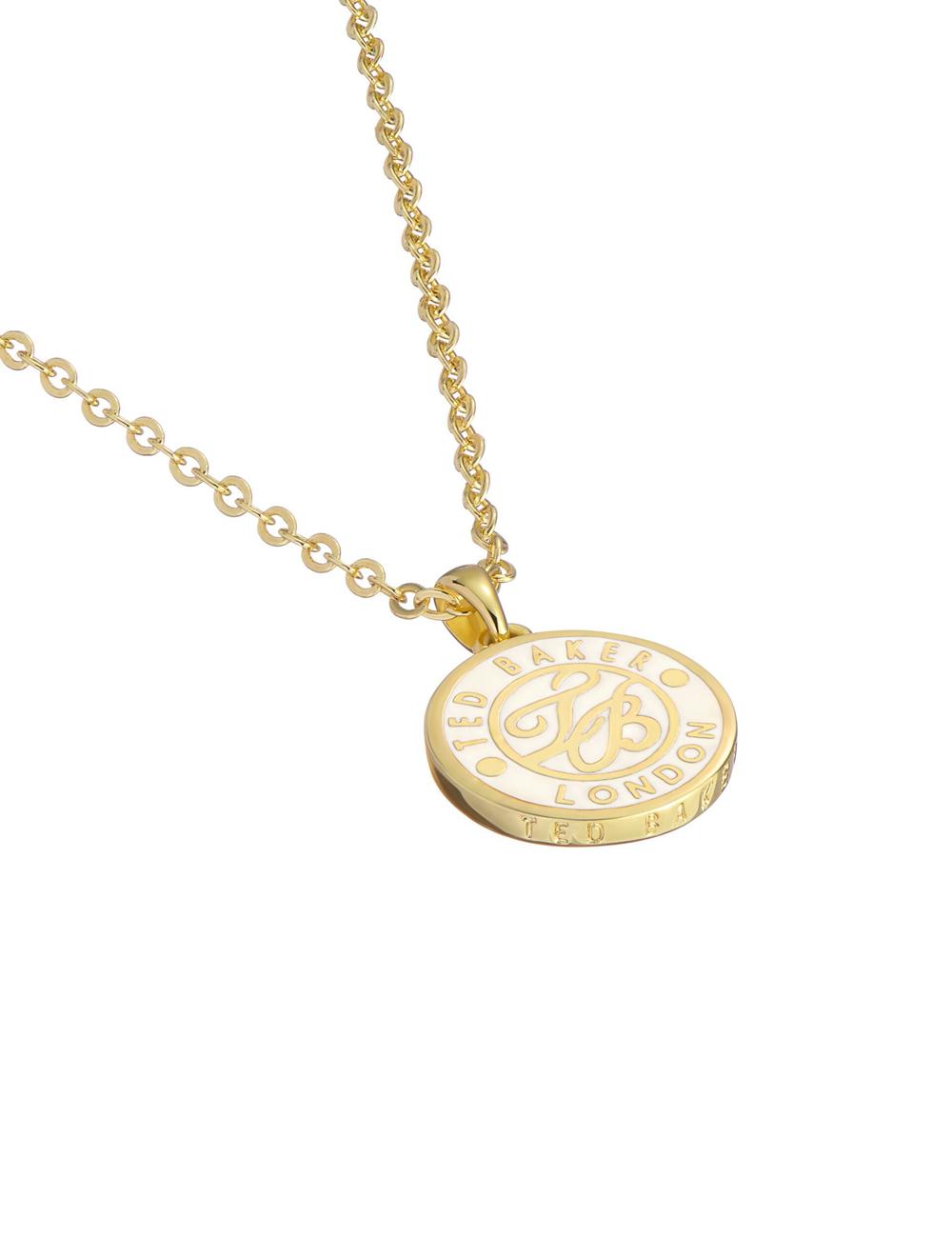 Ted Baker MONELLA - Monogram Logo Coin Pendant Women Necklaces Gold | UAE  86435-DITV