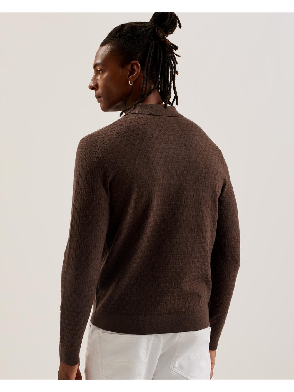 Ted Baker MORAR - Long Sleeve T Stitch Knitted Men Jumpers Dk-Brown | UAE  34512-KSUL