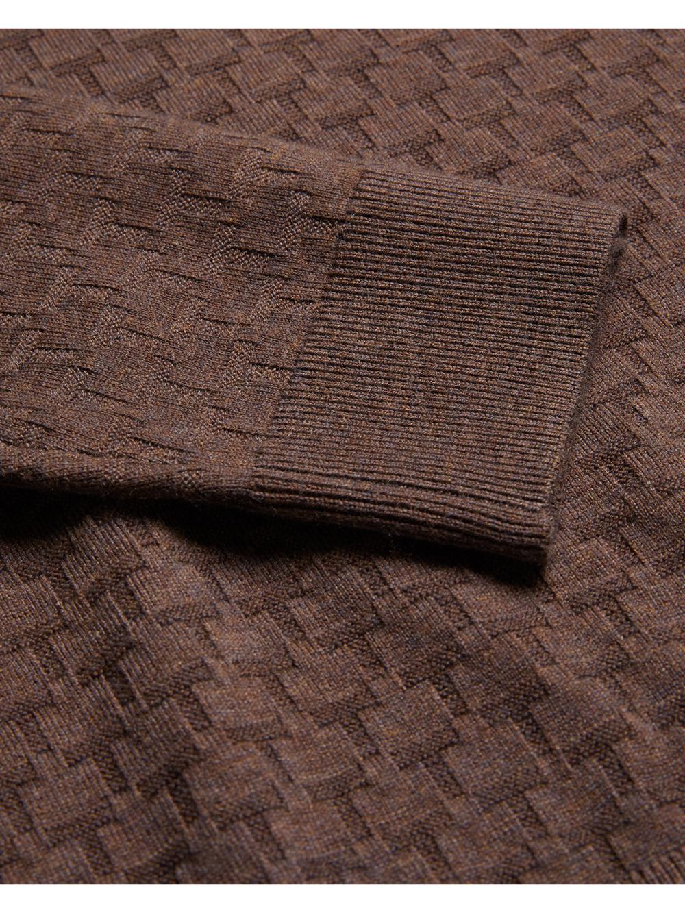 Ted Baker MORAR - Long Sleeve T Stitch Knitted Men Jumpers Dk-Brown | UAE  34512-KSUL