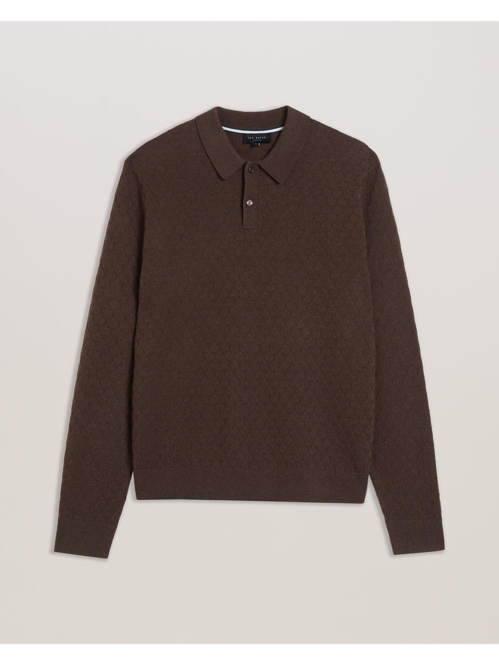 Ted Baker MORAR - Long Sleeve T Stitch Knitted Men Jumpers Dk-Brown | UAE  34512-KSUL