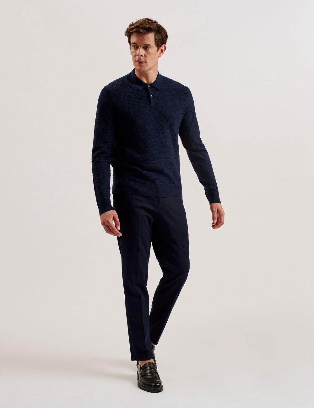 Ted Baker MORAR - T Knit Long Sleeve Top Men Jumpers Navy | UAE  95648-YJVW