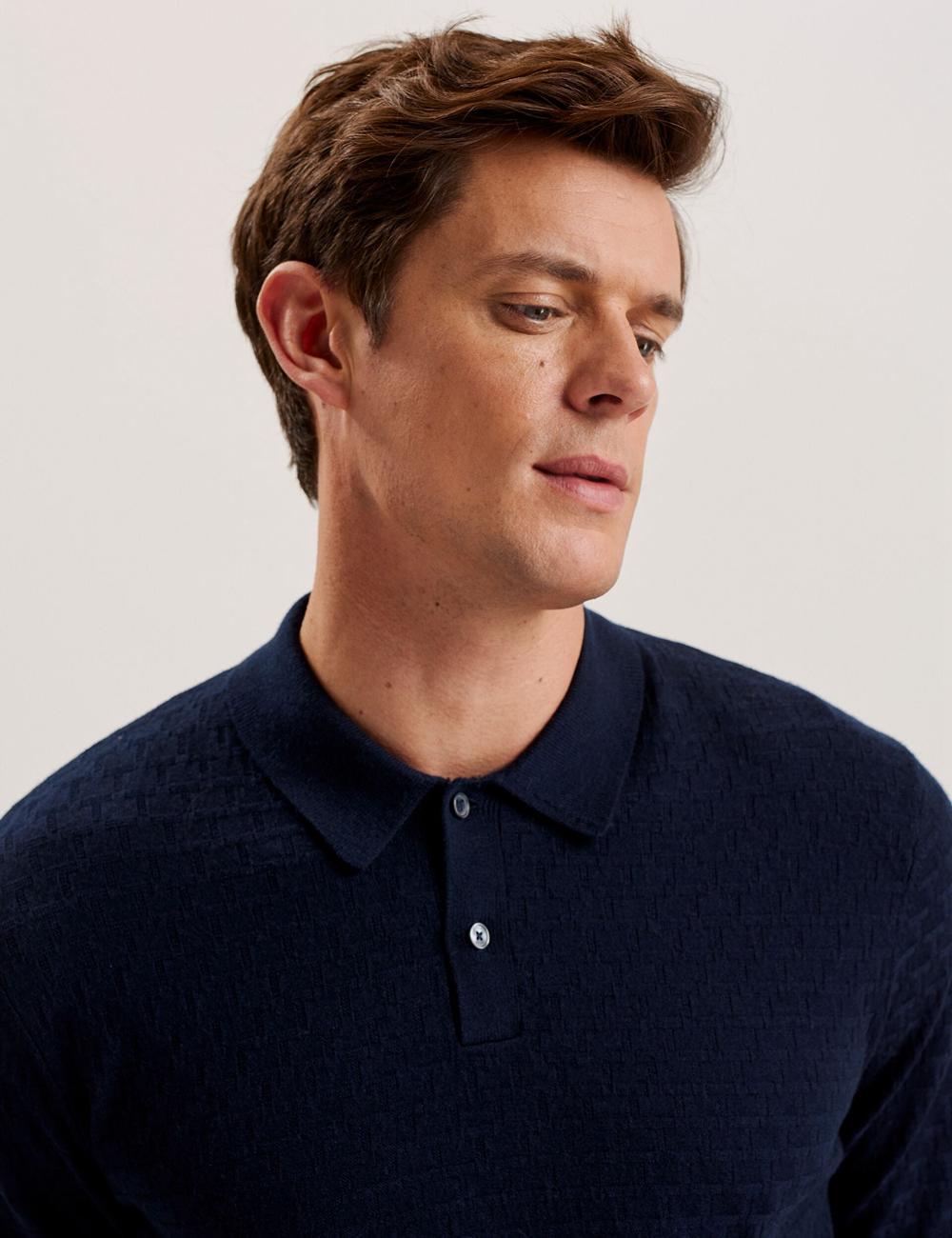 Ted Baker MORAR - T Knit Long Sleeve Top Men Jumpers Navy | UAE  95648-YJVW