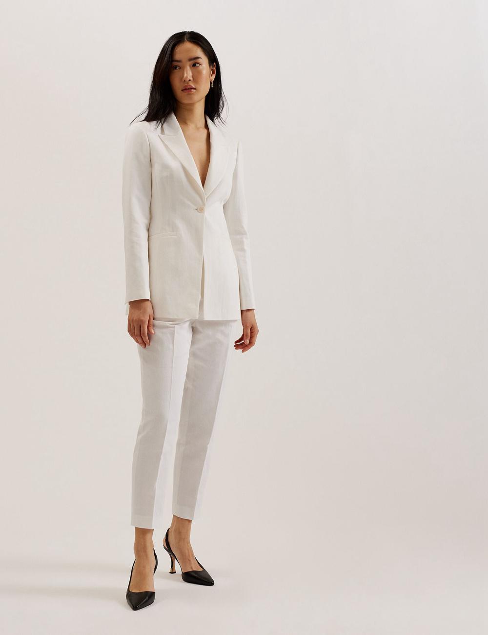 Ted Baker MUSUB - Tailored with Faux Pockets Women Blazers White | UAE  97815-OEHS