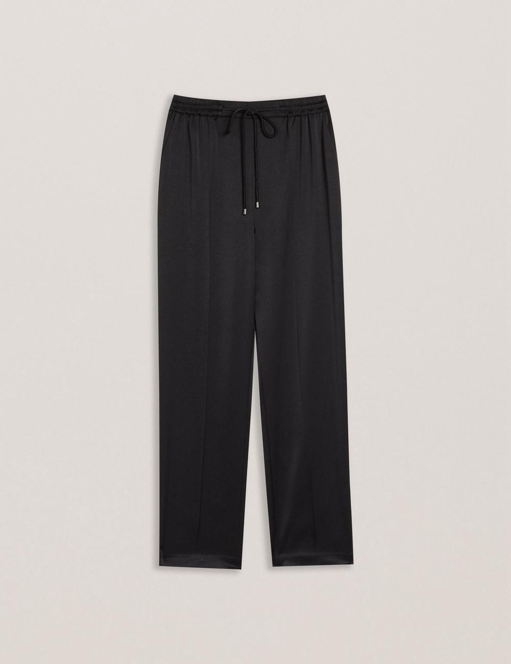 Ted Baker NATORI - Satin Elasticated Waist Tapered Women Joggers Black | UAE  78051-DPHM