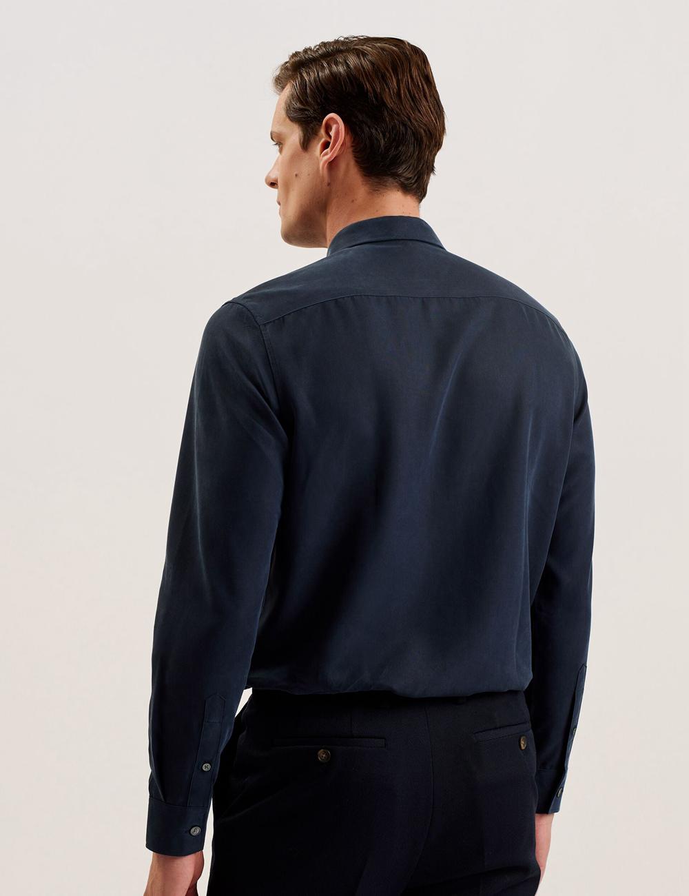 Ted Baker NESSMEN - Embroidered Detail Relaxed Fit Men Casual Shirts Navy | UAE  91460-RFQN