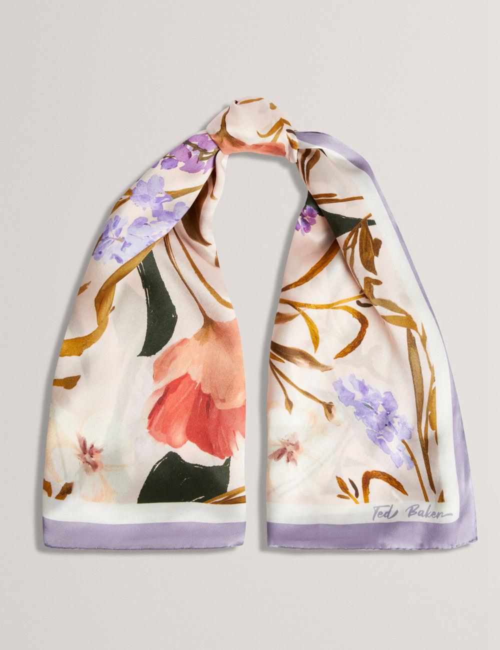 Ted Baker NICLAE - Painted Floral Print Square Silk Women Scarves Pink | UAE  31859-DRXQ