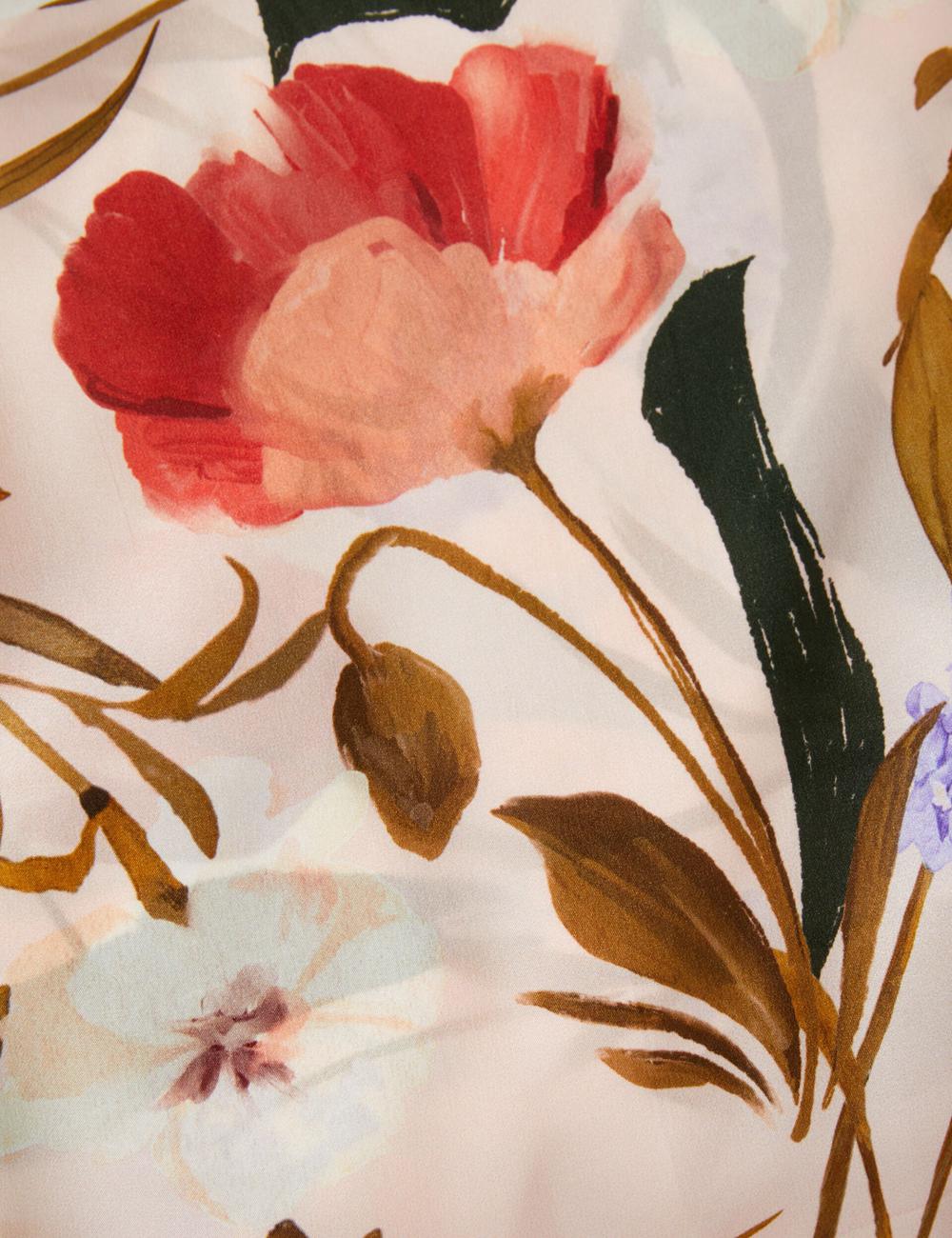 Ted Baker NICLAE - Painted Floral Print Square Silk Women Scarves Pink | UAE  31859-DRXQ