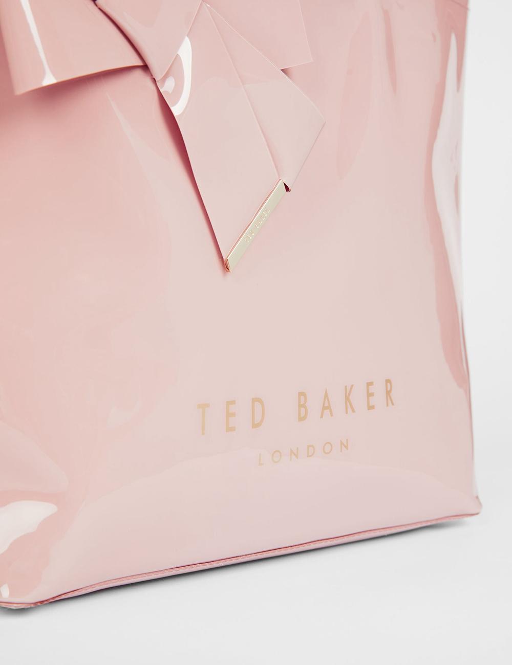 Ted Baker NICON - Knot Bow Vinyl Icon Women Tote Bags Pink | UAE  19036-JBSM