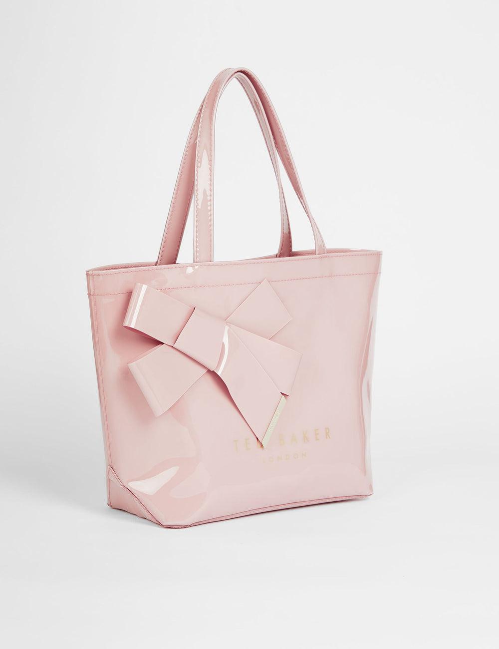Ted Baker NIKICON - Small Knot Bow Vinyl Icon Women Tote Bags Pink | UAE  93057-SJWN