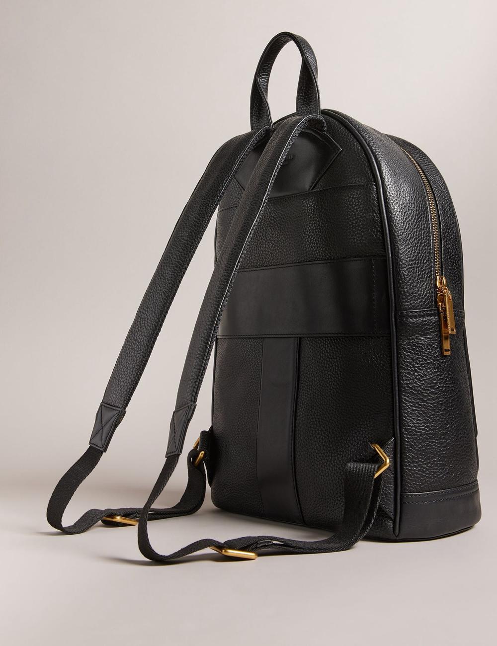 Ted Baker NISHAY - Leather Zip Pocket Laptop Women Backpacks Black | UAE  31927-QBGR