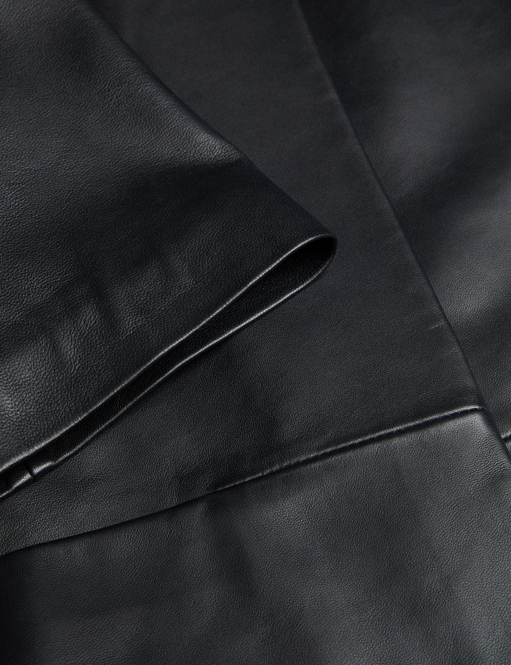 Ted Baker OBINO - Cropped Sleeve Open Leather Women Jackets Black | UAE  29143-CMYA