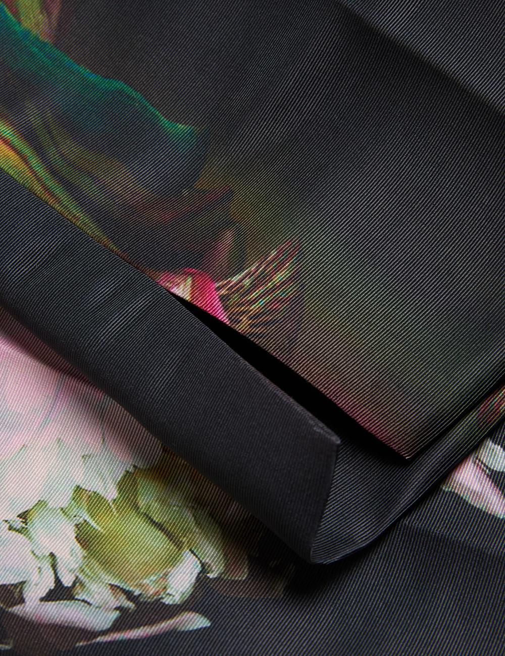 Ted Baker OKUNIT - Tapered Leg Floral Print Tailored Women Trousers Black | UAE  18349-KUWE