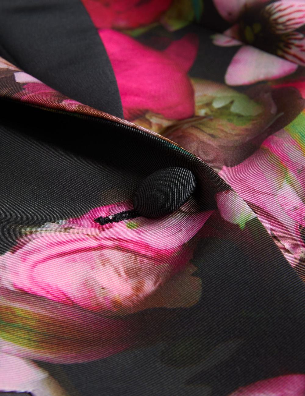 Ted Baker OKUNI - Fitted Floral Print Tailored Women Blazers Black | UAE  40639-HNJL