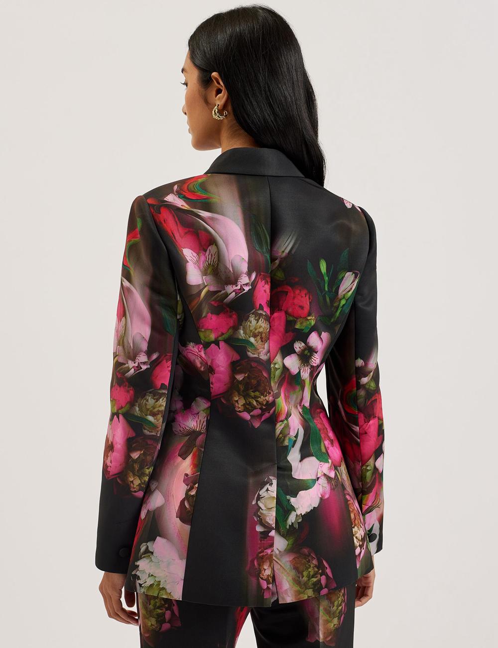 Ted Baker OKUNI - Fitted Floral Print Tailored Women Blazers Black | UAE  40639-HNJL