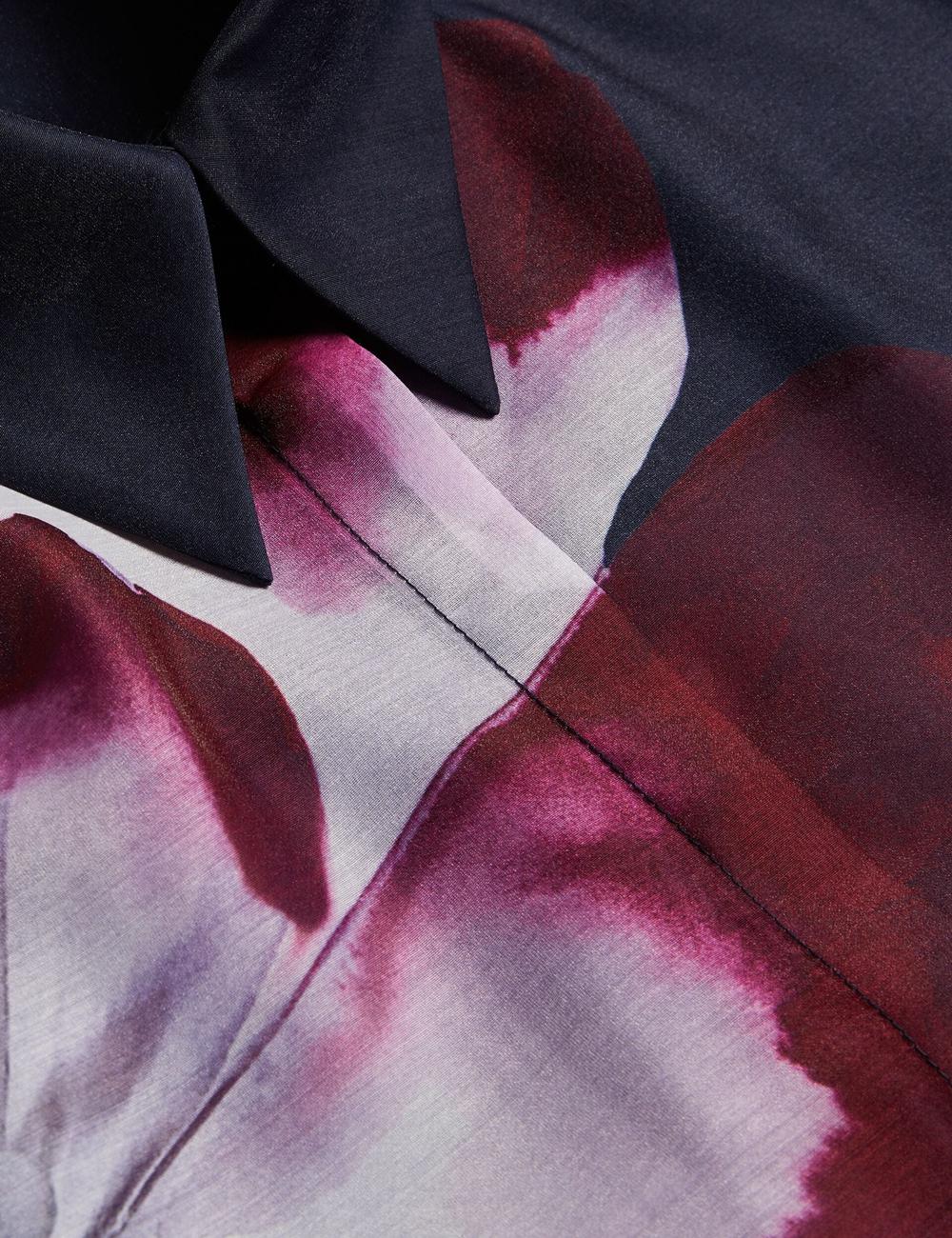 Ted Baker ORRIN - Floral Sheer Organza Oversized Women Casual Shirts Navy | UAE  13297-PAEZ