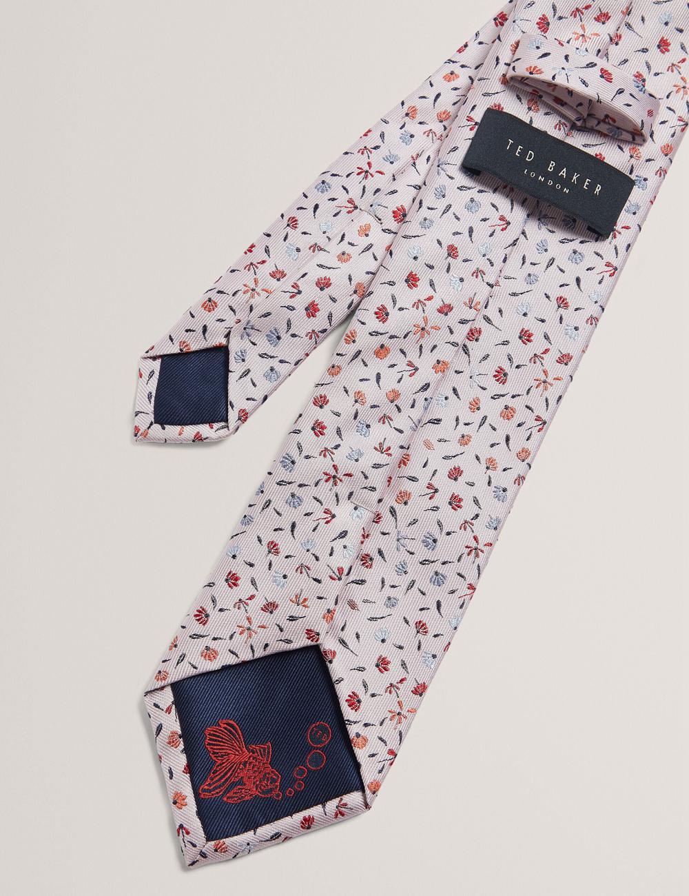 Ted Baker ORSEA - Ditsy Petal Print Woven Silk Men Ties Pink | UAE  98417-BAWQ