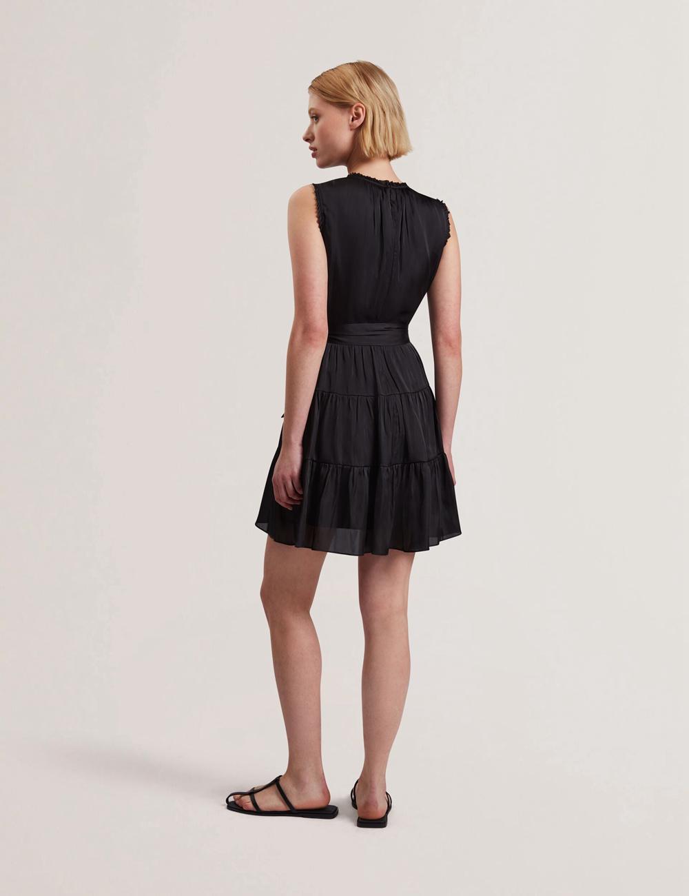 Ted Baker OTIANA - Sleeveless Waistred Women Mini Dresses Black | UAE  96017-ISCA