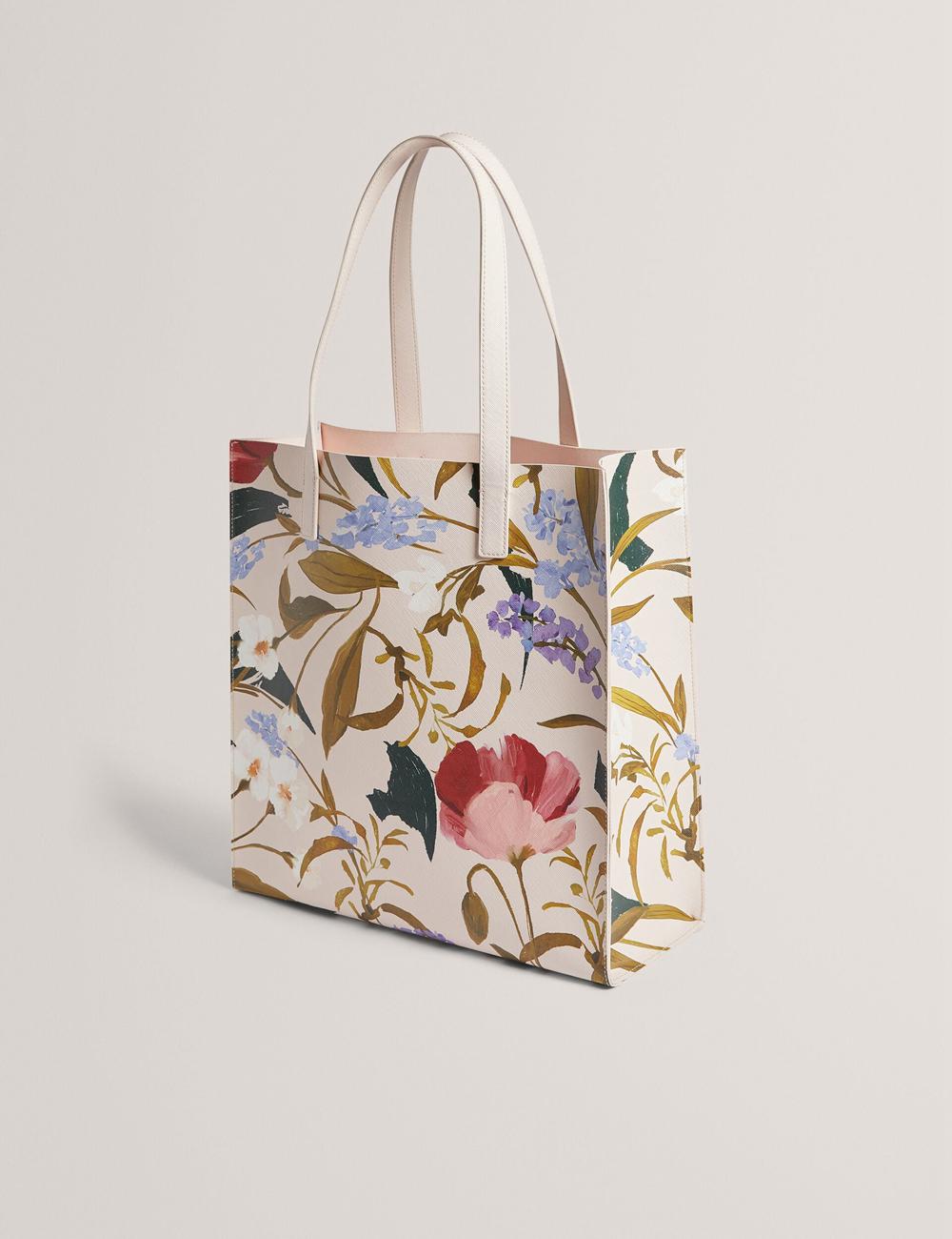 Ted Baker PALAMAA - Floral Print PU Leather Large Women Tote Bags Pink | UAE  39824-HEAP