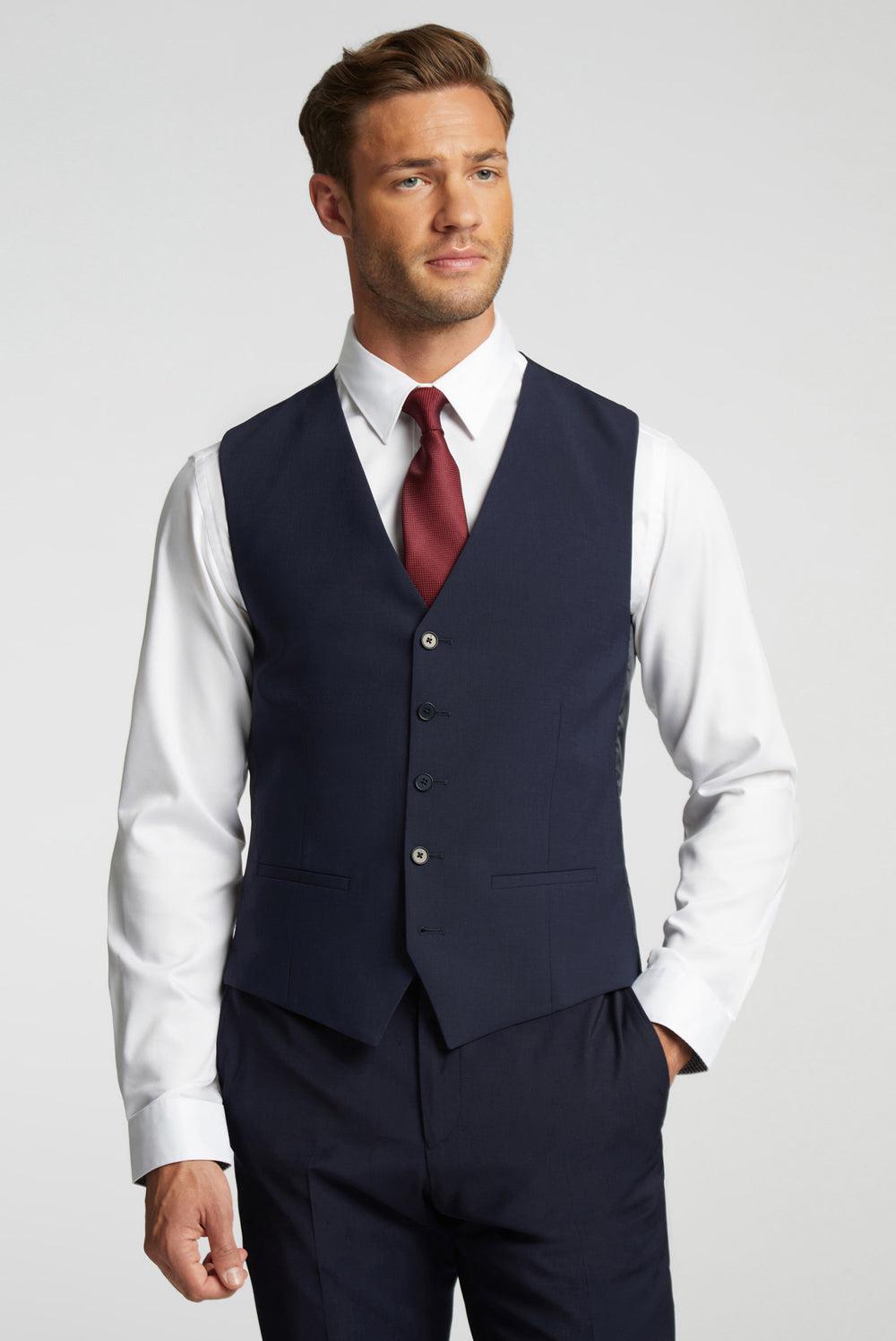 Ted Baker PANAMA - Wool Blend Slim Fit Men Suit Waistcoat Navy | UAE  87326-ESYK