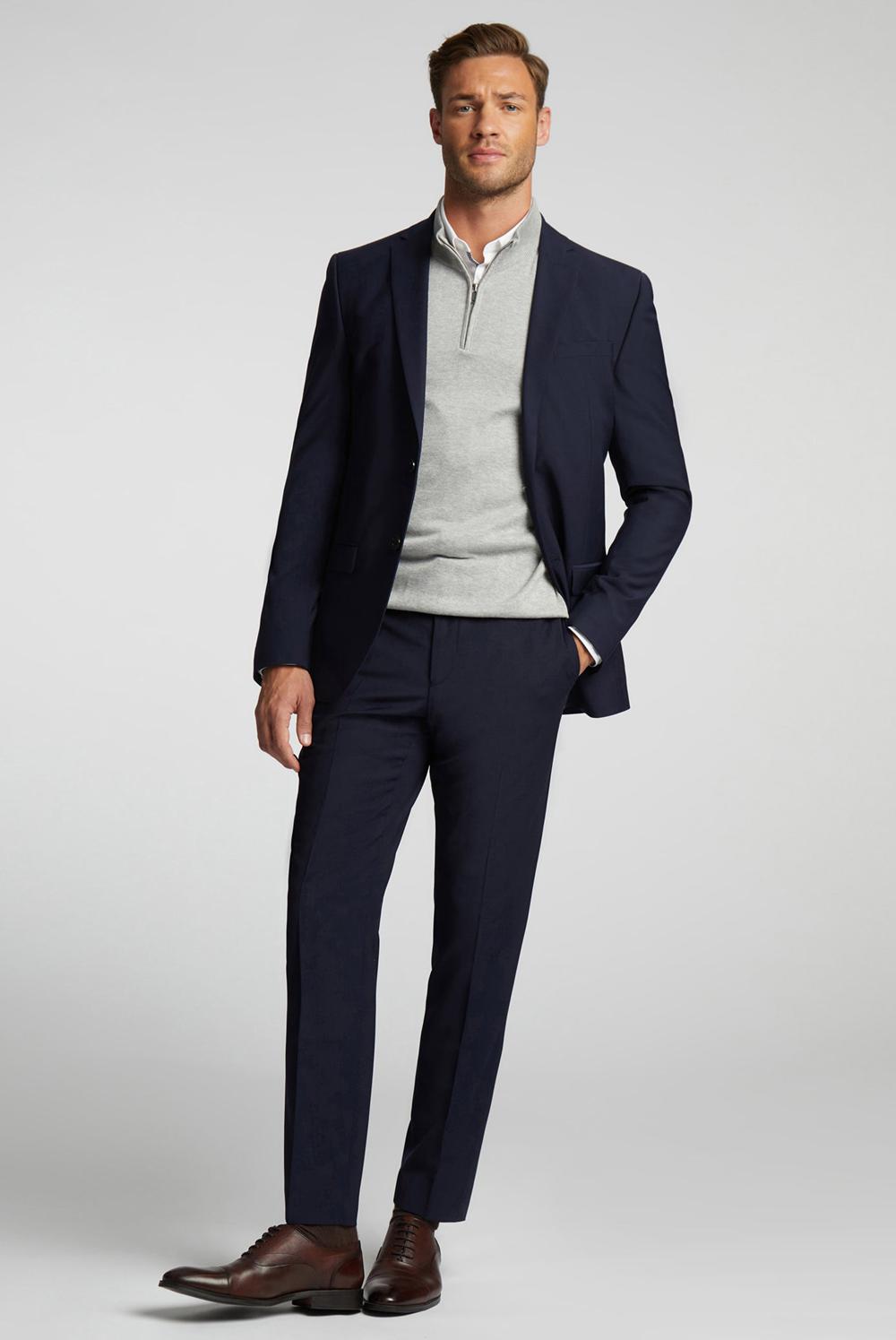 Ted Baker PANAMA - Wool Blend Slim Fit Suit Men Jackets Navy | UAE  71089-MNYO