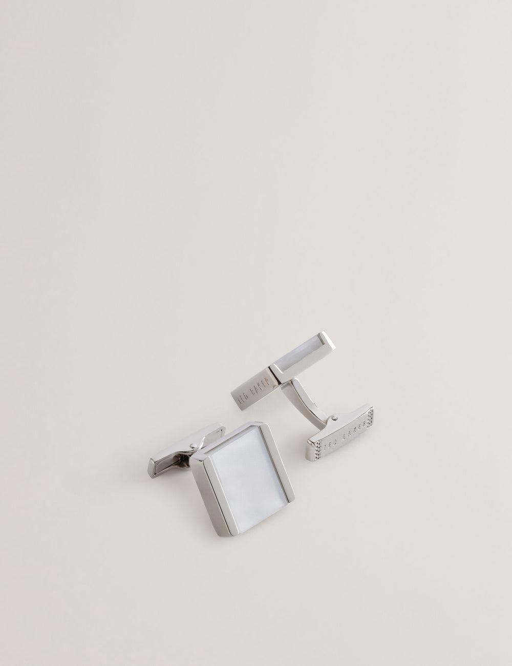 Ted Baker PAYDEN - Pearlescent Stone Square Men Cufflinks Silver | UAE  93548-YPSC