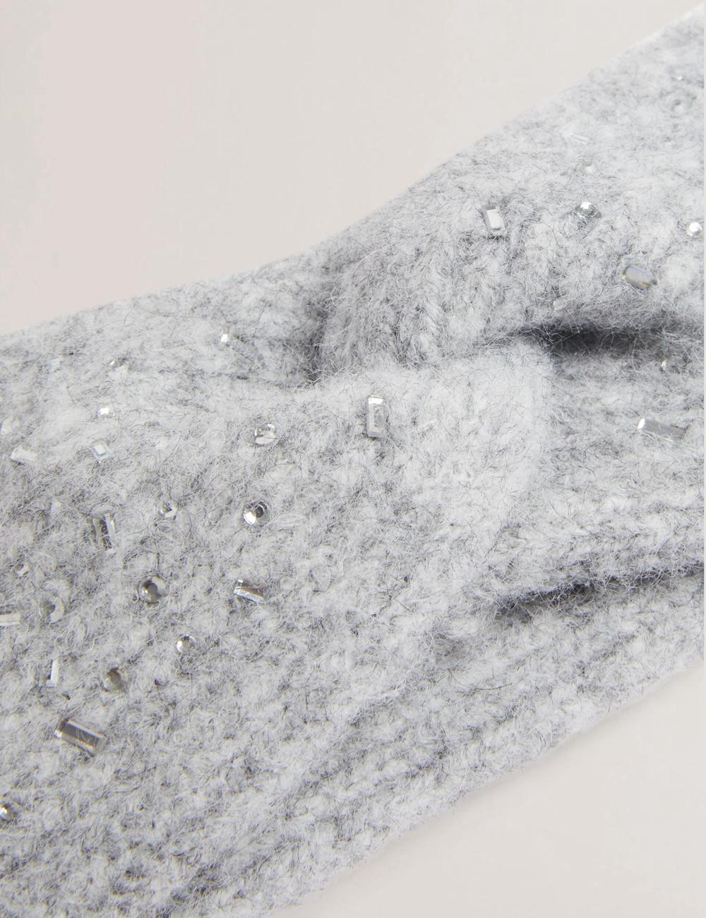 Ted Baker PENAOPA - Rhinestone Detail Knitted Women Headbands Grey | UAE  72915-GZXM
