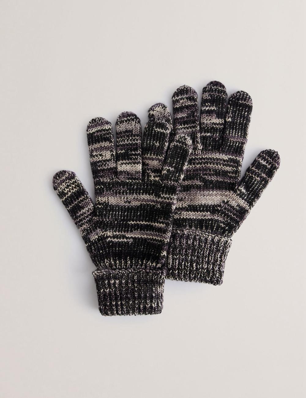 Ted Baker PERCIYS - Marl Knit Ribbed Cuff Men Gloves Grey | UAE  54160-XEWQ