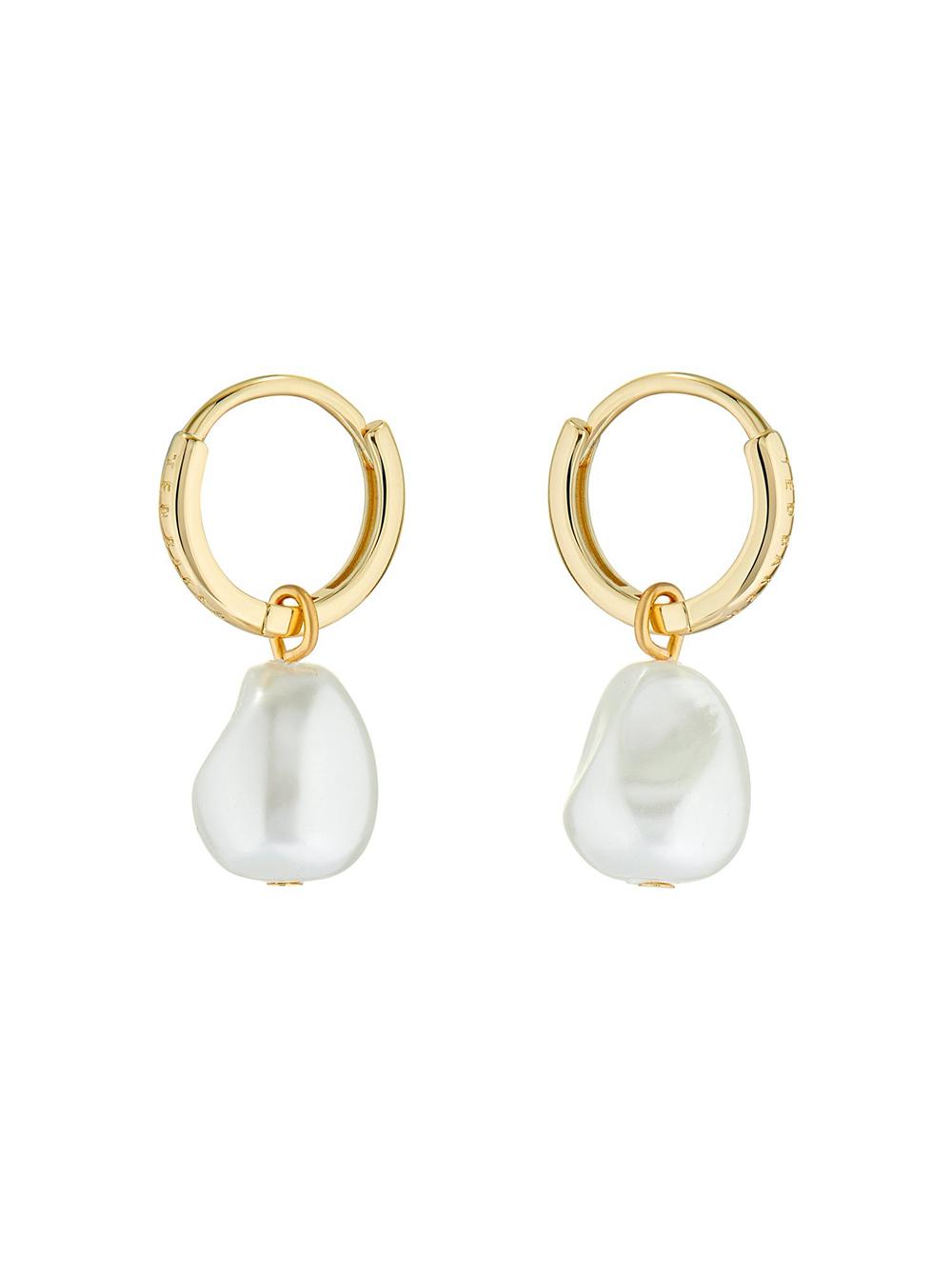 Ted Baker PERIAA - Pearl Drop Pendant Huggie Women Earrings Gold | UAE  46398-MVOK