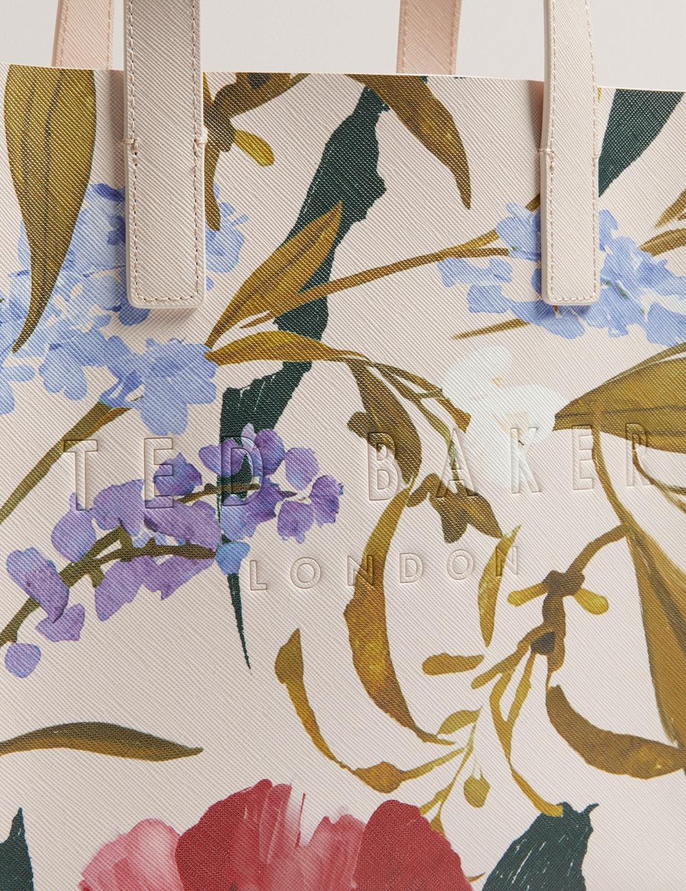 Ted Baker PHYLISA - Floral Print PU Leather Small Women Tote Bags Pink | UAE  34501-NMXB