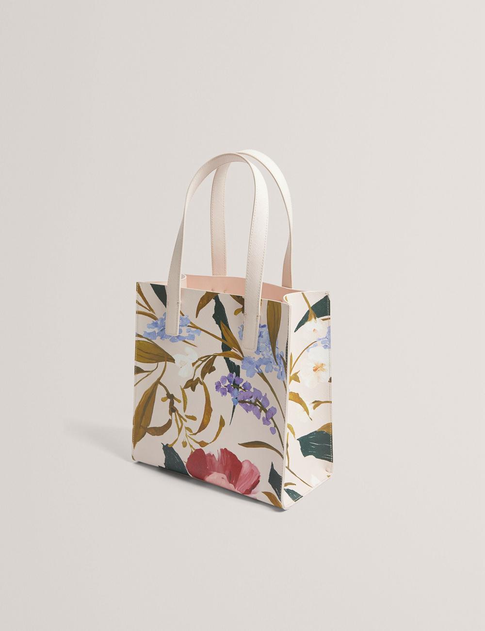 Ted Baker PHYLISA - Floral Print PU Leather Small Women Tote Bags Pink | UAE  34501-NMXB