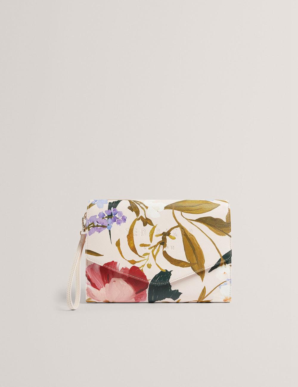 Ted Baker POSEII - Floral Print Envelope Icon Clutch Women Clutch Bag Pink | UAE  07915-SUFV