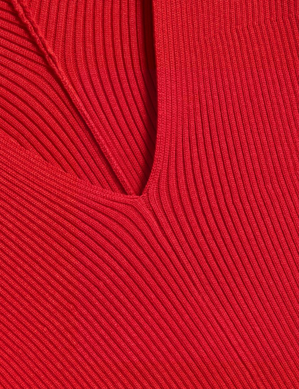 Ted Baker PRICILA - Shaped Sleeve Knitted Bodycon Women Midi Dresses Red | UAE  41079-JRNT