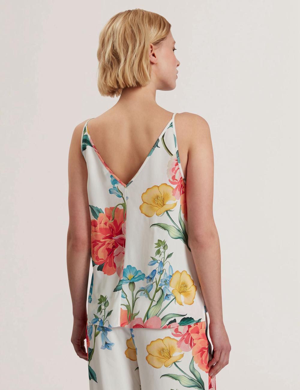 Ted Baker PURRLA - Floral Print Scoop Neck Sleeveless Women Tops White | UAE  57931-EUYJ