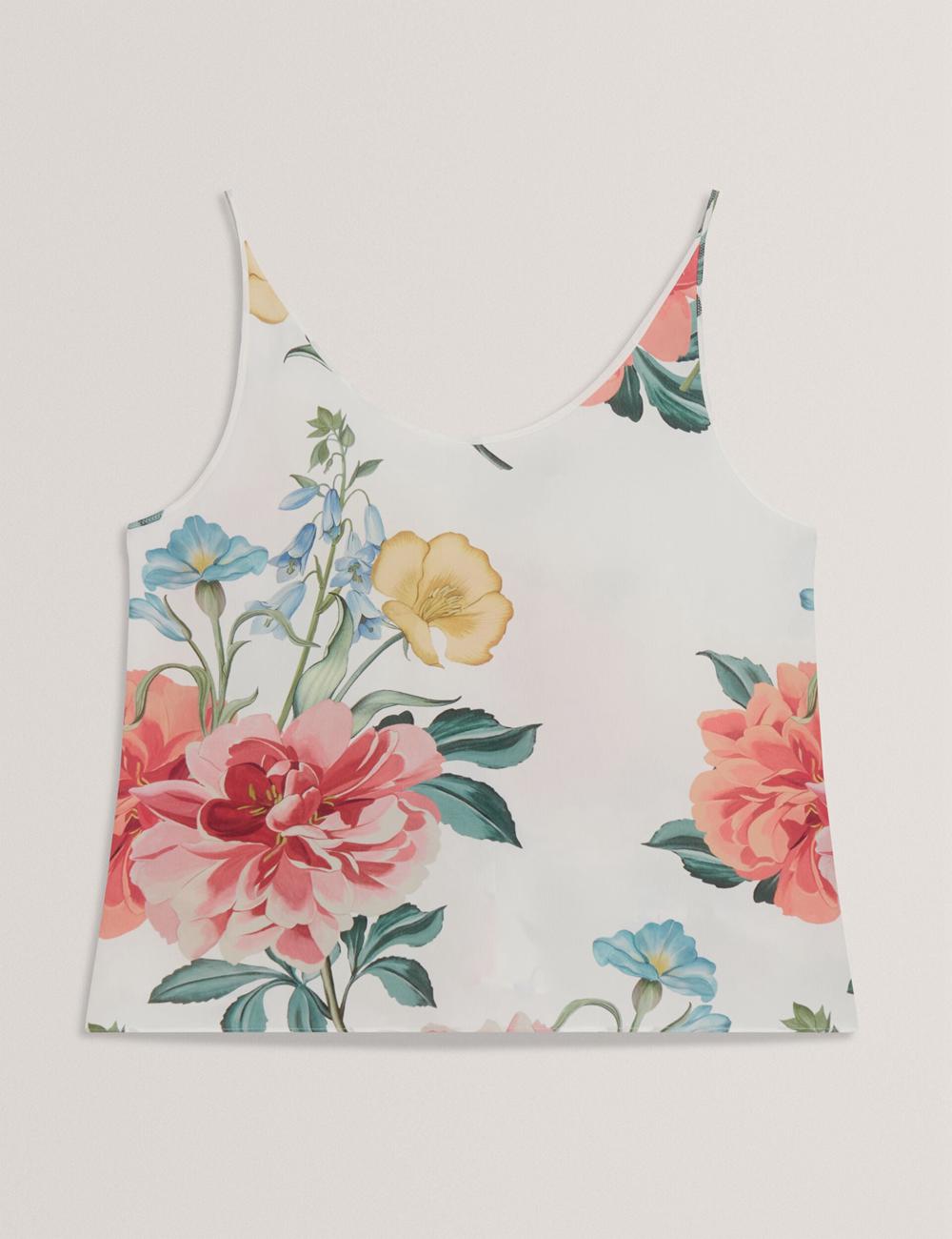 Ted Baker PURRLA - Floral Print Scoop Neck Sleeveless Women Tops White | UAE  57931-EUYJ