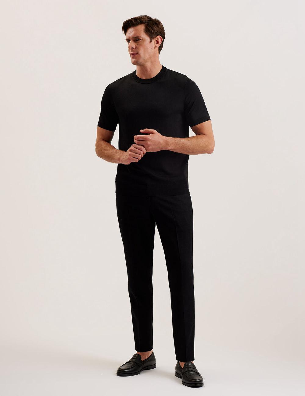 Ted Baker REYON - Rayon Crew Neck Short Sleeve Men T-Shirts Black | UAE  63179-ZSWN