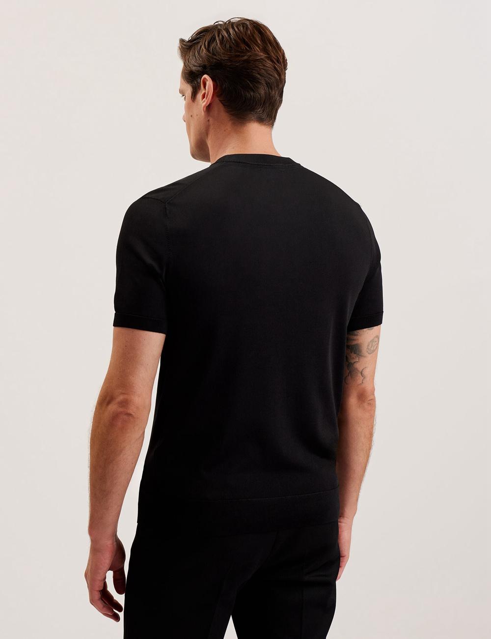 Ted Baker REYON - Rayon Crew Neck Short Sleeve Men T-Shirts Black | UAE  63179-ZSWN