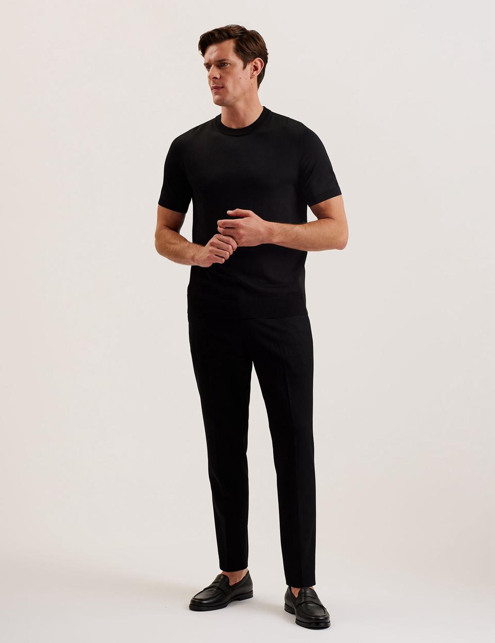 Ted Baker REYON - Rayon Crew Neck Short Sleeve Men T-Shirts Black | UAE  63179-ZSWN