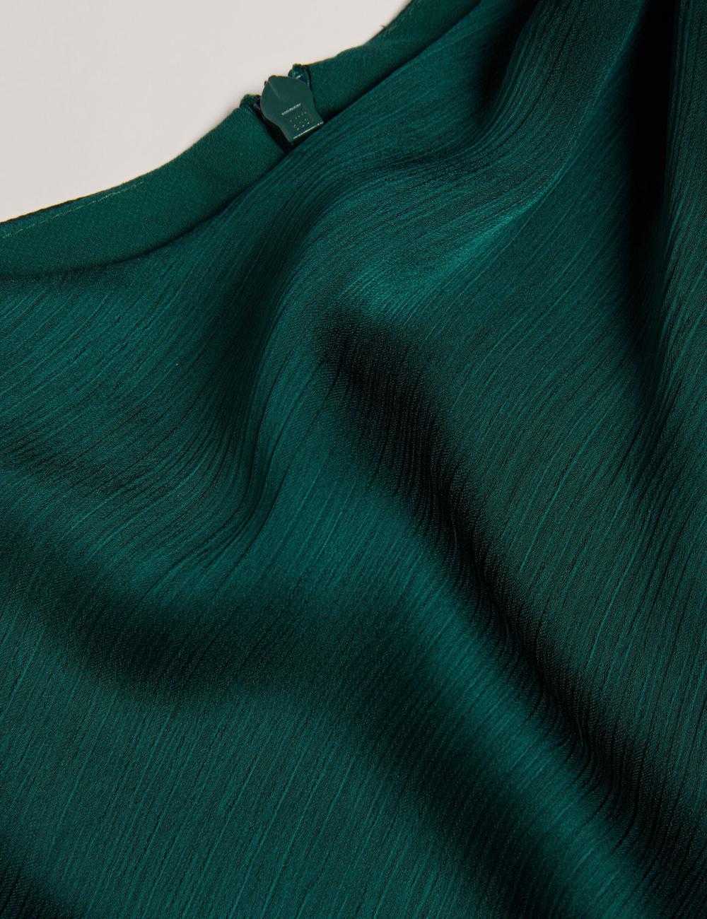 Ted Baker RIMINI - Chiffon Drape Neck Detail Women Maxi Dresses Dk-Green | UAE  49768-LKHA