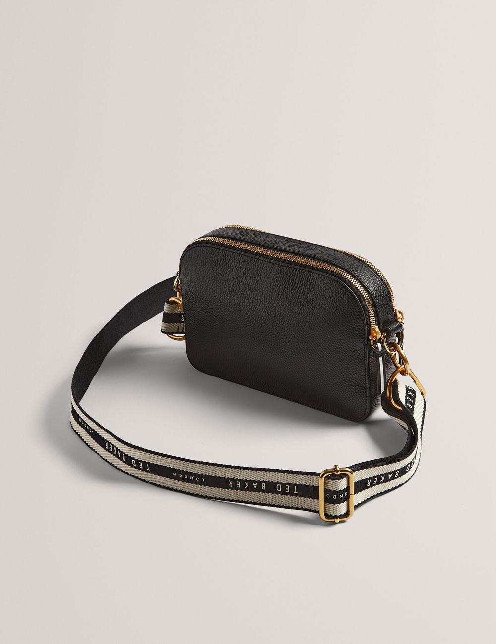 Ted Baker RIVEA - Woven Panel Faux Leather Camera Women Camera Bag Navy | UAE  21579-KMSX