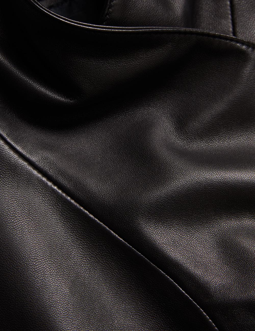 Ted Baker RIYOZE - Wrap Front Cropped Leather Women Jackets Black | UAE  63715-MZFB