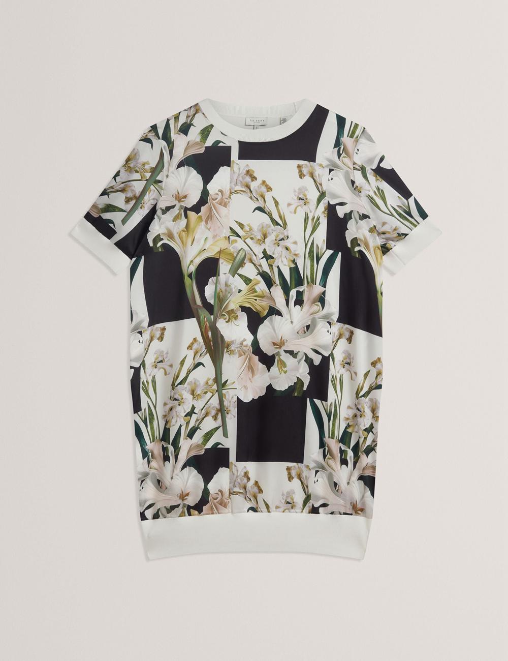 Ted Baker RONEEA - Printed Front Knitted Women Mini Dresses Ivory | UAE  31907-OVAR