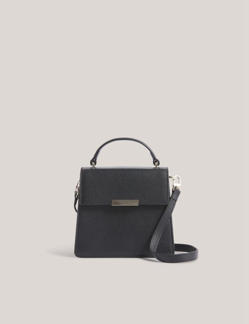 Ted Baker ROSELII - Small Top Handle Bar Detail Leather Women Crossbody Bags Black | UAE  92413-TUVA