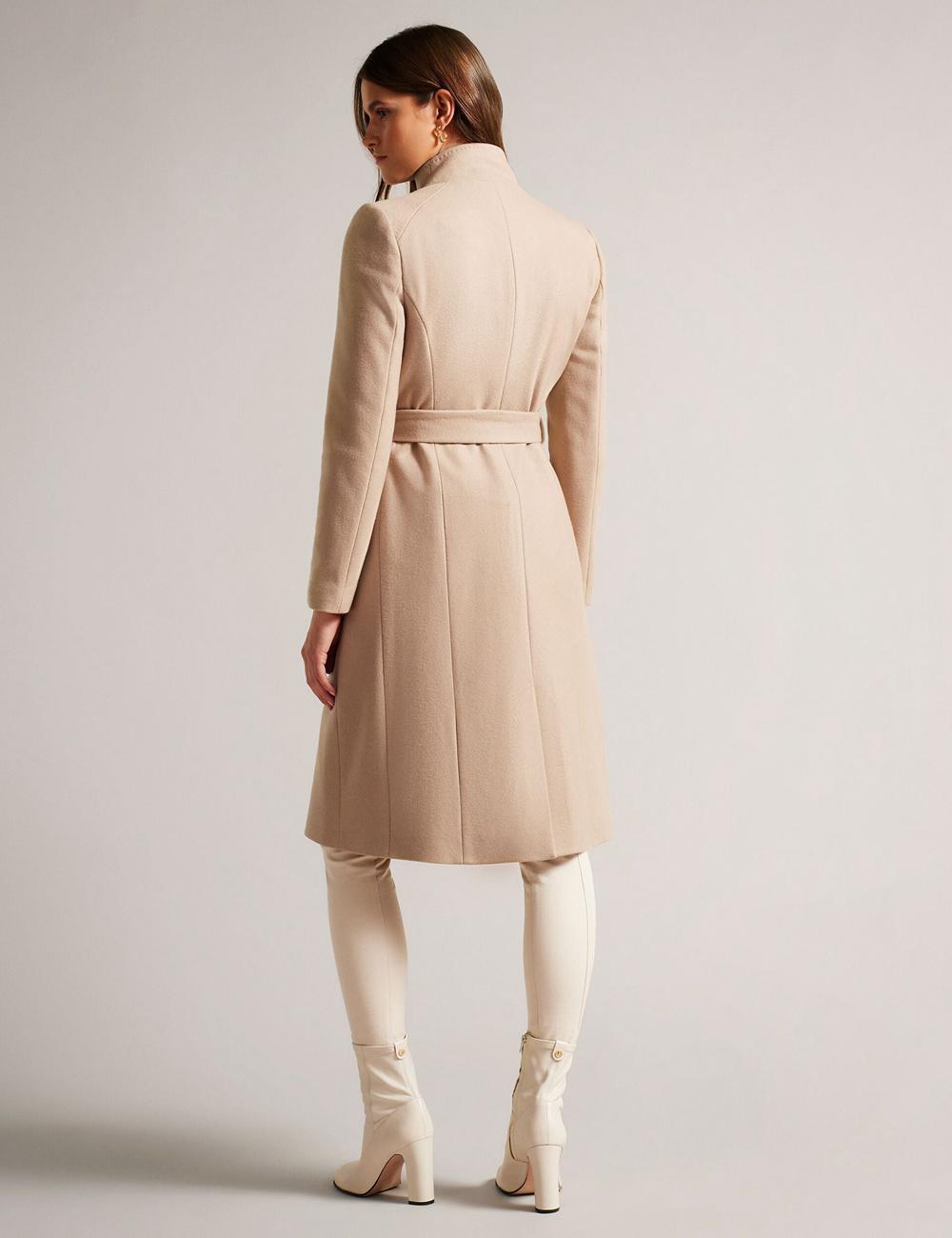 Ted Baker ROSE - Midi Length Belted Wool Wrap Coat Women Jackets Camel | UAE  24619-HWPT