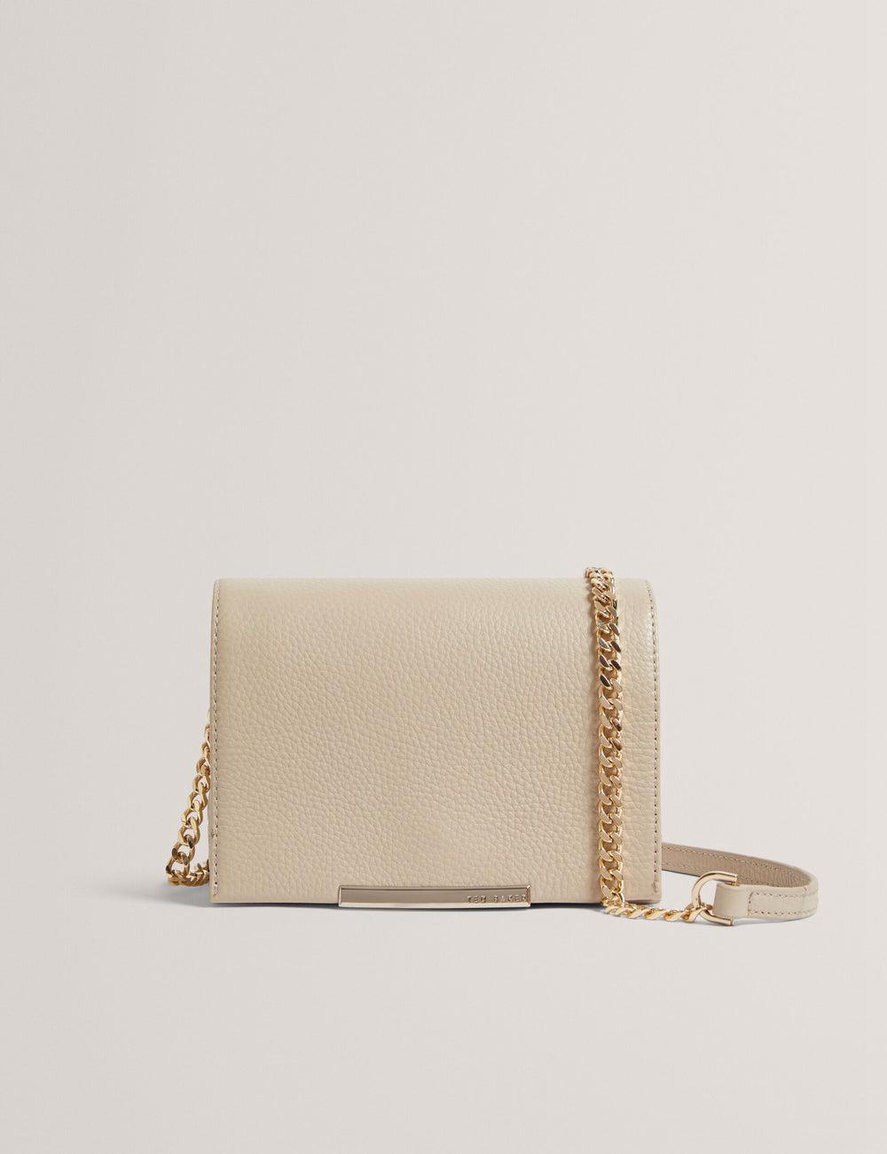 Ted Baker ROUSEN - Bar Detail Fold Over Leather Women Crossbody Bags Ecru | UAE  45681-YWJP