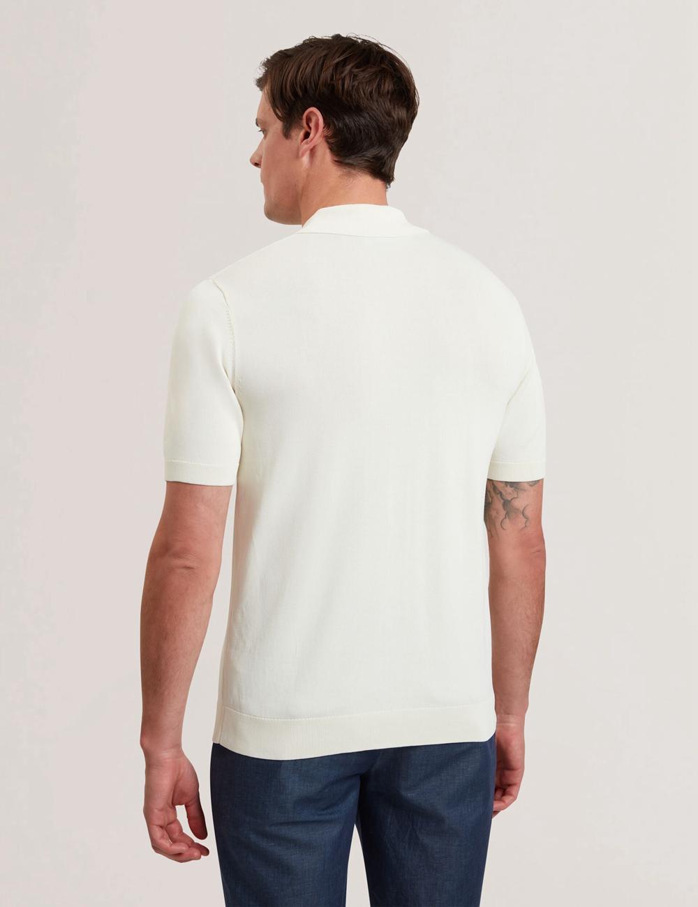Ted Baker RUITS - Short Sleeve Floral Placement Men Polos Shirts Ecru | UAE  38547-QCHB