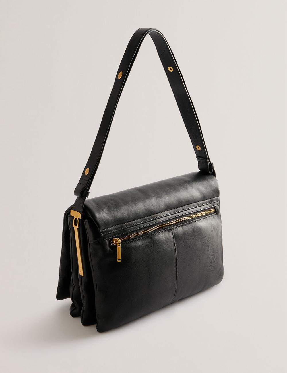 Ted Baker SAMILLA - Large Puffy Leather With Lock Women Shoulder Bags Black | UAE  98354-OSAT