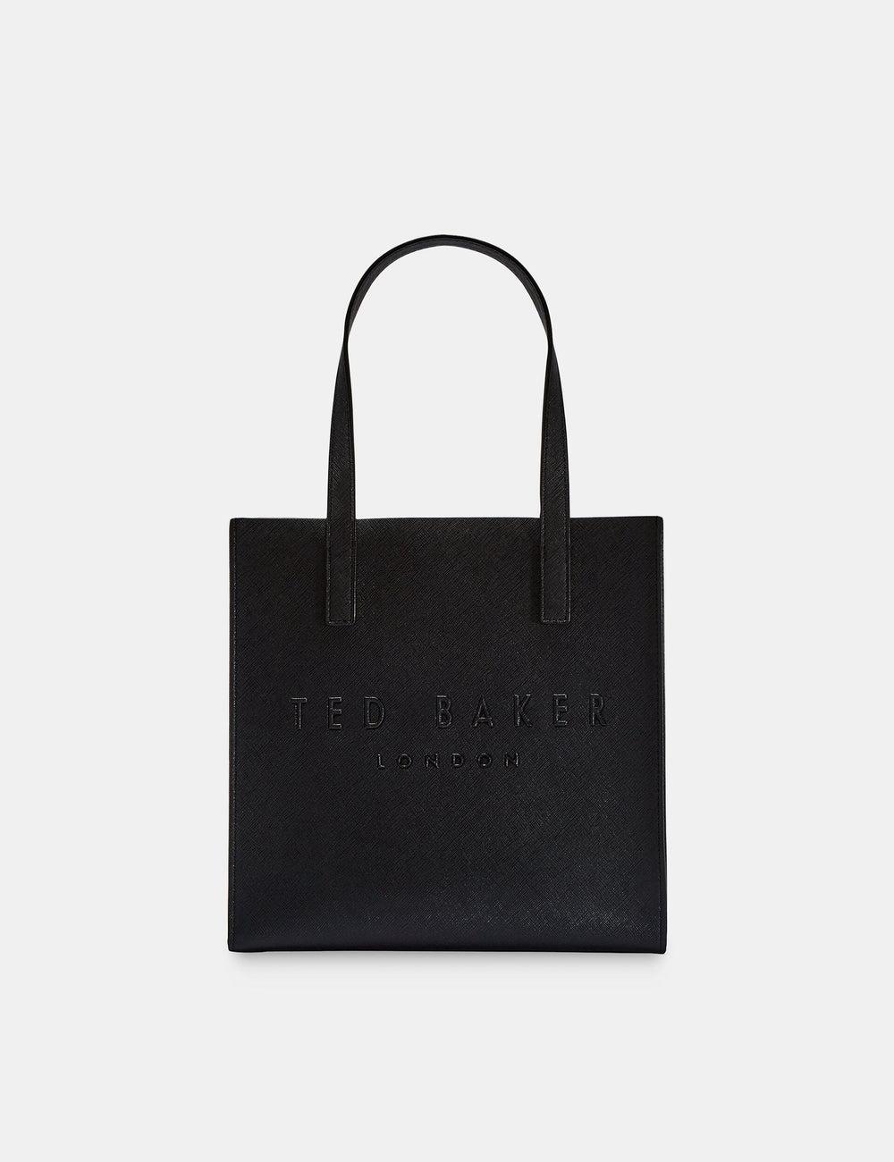 Ted Baker SEACON - Textured Faux Leather Small Icon Women Tote Bags Black | UAE  74392-YISL
