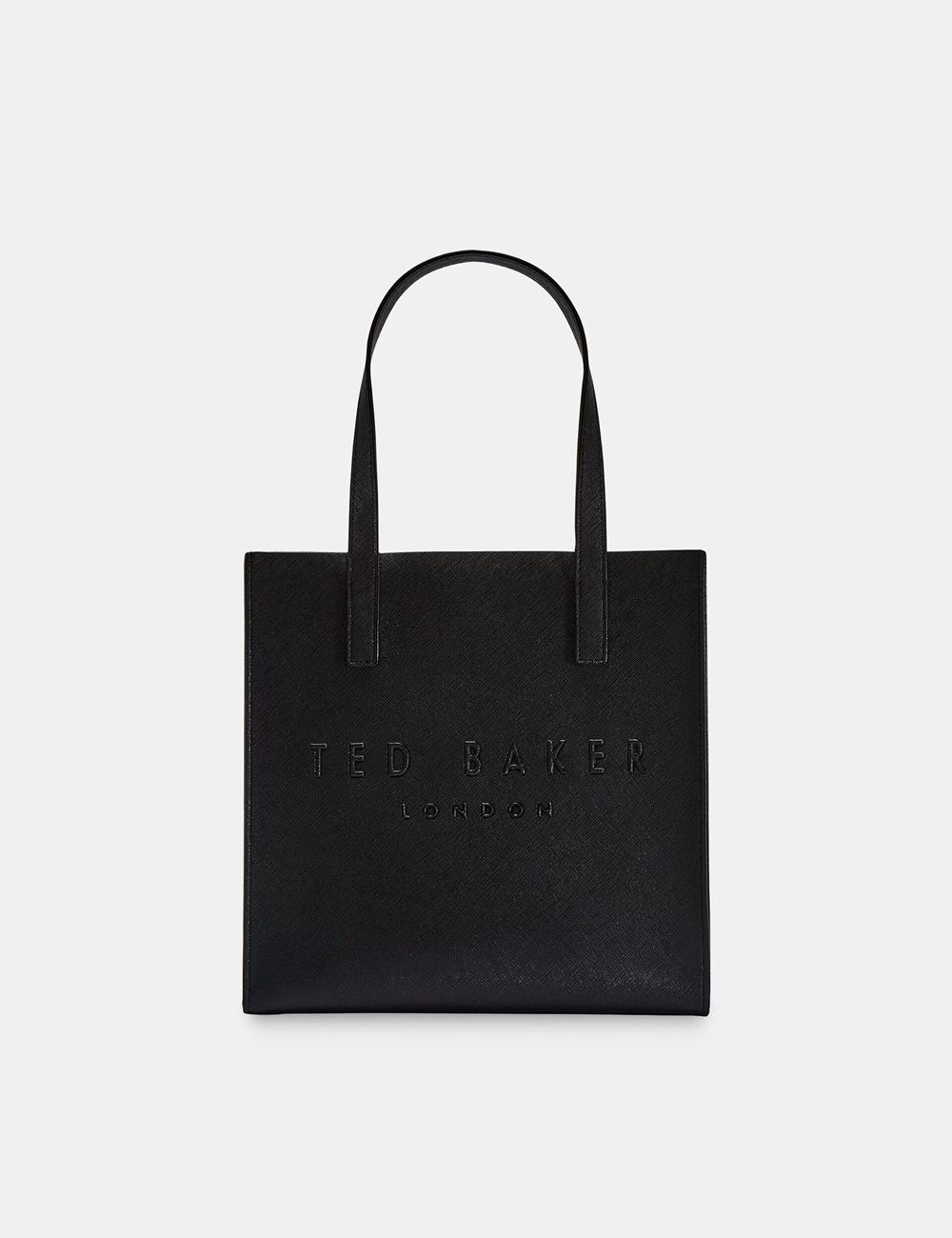 Ted Baker SEACON - Textured Faux Leather Small Icon Women Tote Bags Black | UAE  74392-YISL