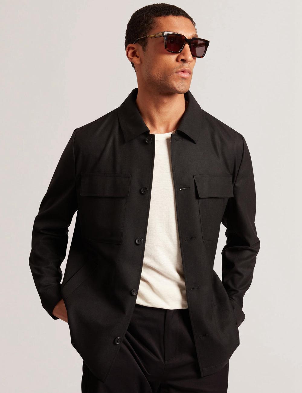 Ted Baker SELWYNJ - Lightweight Wool Blend Men Jackets Black | UAE  23498-AHSY
