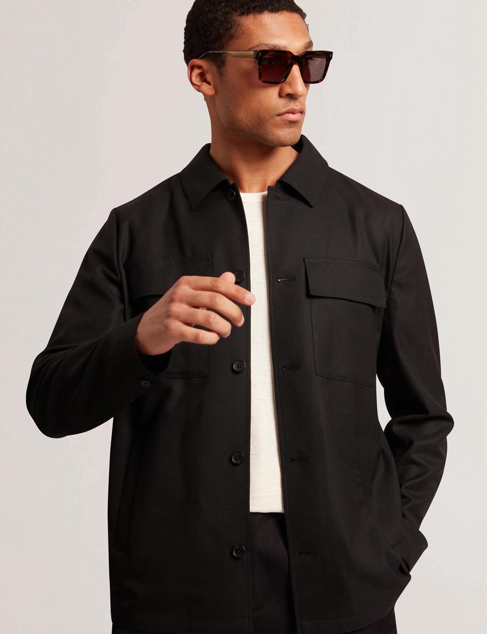 Ted Baker SELWYNJ - Lightweight Wool Blend Men Jackets Black | UAE  23498-AHSY